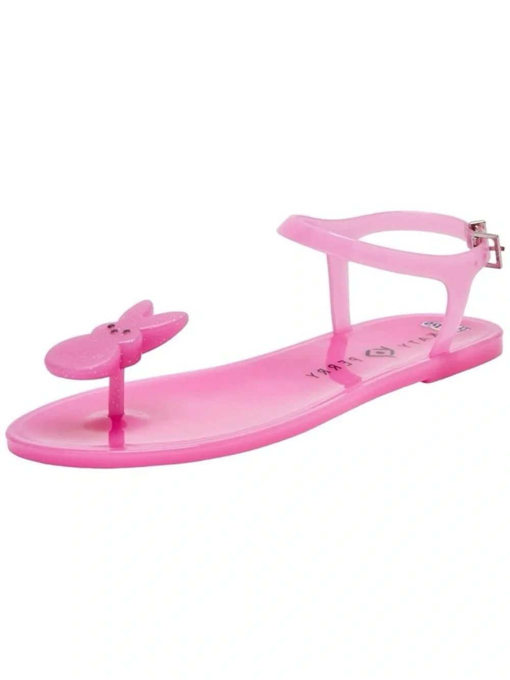 NEW KATY PERRY x PEEPS Pink Jelly Sandals with Bunny Design - Picture 7 of 12